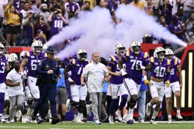 LSU coach Brian Kelly shown.