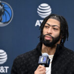 Dallas Mavericks forward Anthony Davis being introduced.