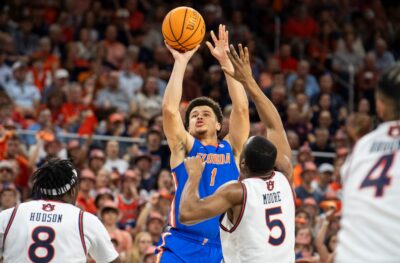 Florida and Auburn players in action.
