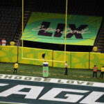 Eagles endzone shown at Super Bowl 59.