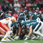 Jalen Hurts takes the snap on 1st and Goal at the 1-yard line vs. the Chiefs in Super Bowl 59.