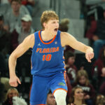 Thomas Haugh celebrates after making a big play.