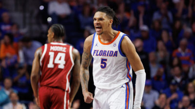 Will Richard shown playing for Florida against Oklahoma.