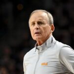 Tennessee coach Rick Barnes during a game against Texas A&M in 2025.