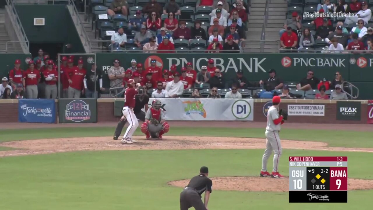 Alabama walks off Ohio State to win Jax College Baseball Classic, overcoming 10-0 deficit