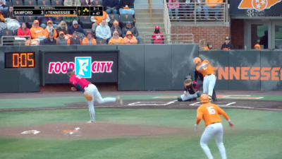 Tennessee baseball in action.