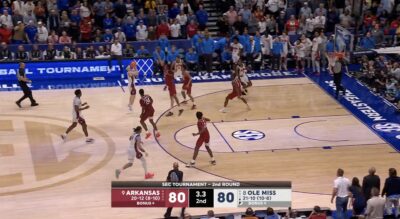 Sean Pedulla takes a game-winning shot in the SEC Tournament.