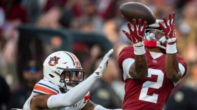 Ryan Williams attempts to catch a pass vs. Auburn.