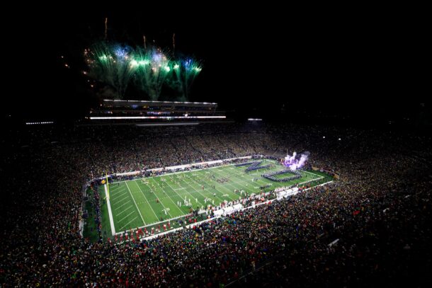 Notre Dame Stadium is shown.