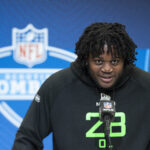 Andrew Membou speaks at NFL Combine.