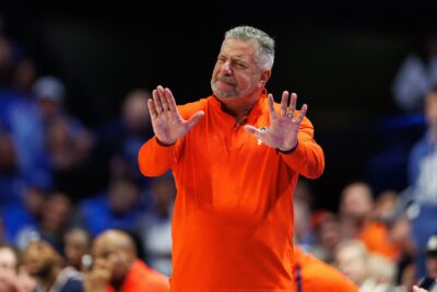Auburn coach Bruce Pearl during a game.
