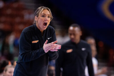 Tennessee women's basketball coach Kim Caldwell is shown.