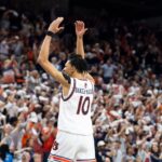 Chad Baker-Mazara pumps up the crowd against Alabama.