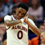 Auburn's Tahaad Pettiford reacts.