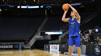 Walter Clayton Jr. shoots a 3-pointer in practice.