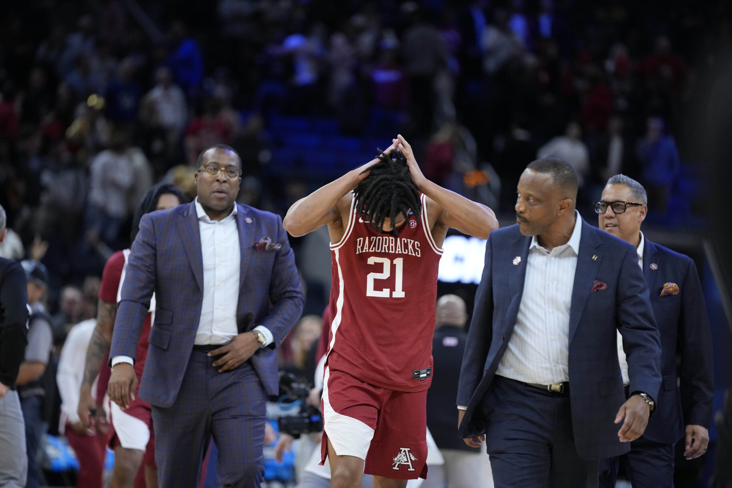 Arkansas collapses late in historic loss to Texas Tech in Sweet 16