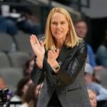 Maryland coach Brenda Frese coaches during a game.
