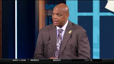 Charles Barkley shown covering March Madness.