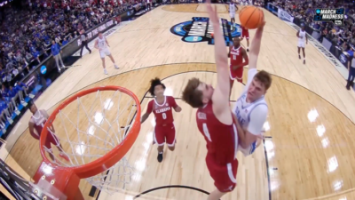 Grant Nelson blocks Cooper Flagg.
