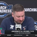 Ole Miss coach Chris Beard at a press conference.
