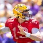 Garrett Nussmeier at LSU's spring game, 2024.