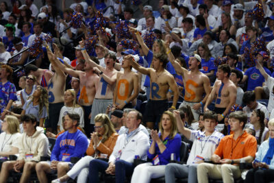 Florida fans are shown in the O'Connell Center.