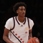 Alijah Arenas dribbles the ball during the McDonald's All-America game.