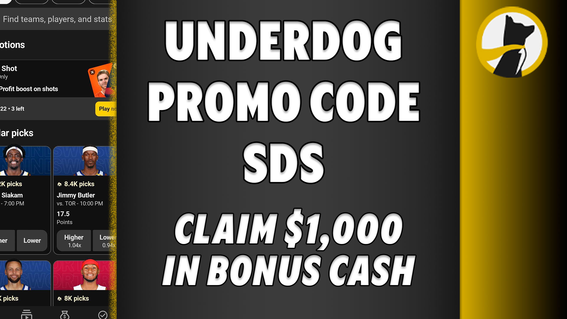 Underdog Promo Code SDS: Grab $1,000 Deposit Bonus for NBA, MLB Picks