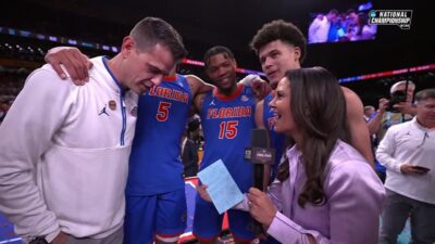 Todd Golden gives postgame interview.