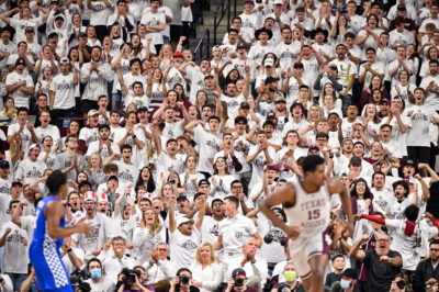 Texas A&M basketball fans during a game in 2022.