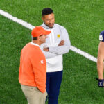 Clemson head coach Dabo Swinney and Notre Dame head coach Marcus Freeman.