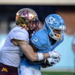 Gavin Blackwell shown in North Carolina-Minnesota game.