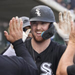 White Sox 1B Tim Elko celebrates.