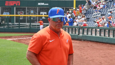 Kevin O'Sullivan shown at the College World Series in Omaha.