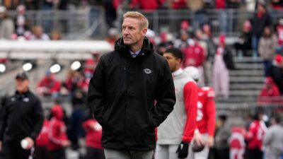 FOX broadcaster Joel Klatt before a game.