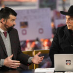 Ryan Day and Nick Saban on the set of College GameDay.