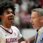 Alabama guard Labaron Philon and head coach Nate Oats.