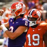 Cade Klubnik takes the field for Clemson's spring game.