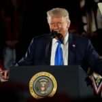 President Donald Trump speaks at Alabama.
