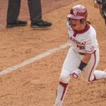 Oklahoma softball star Gabbie Garcia celebrates a home run.