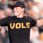 Tennessee ace Liam Doyle throws a pitch.