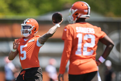 Cleveland QBs Dillon Gabriel and Shedeur Sanders.