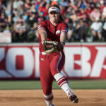 Arkansas pitcher Payton Burnham throws a pitch.