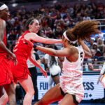 Aliyah Boston and Caitlin Clark vs. Angel Reese.
