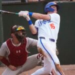 Florida's Hayden Yost hits a home run in the SEC Tournament.