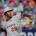 Kyson Withersppon pitches for Oklahoma in the SEC Tournament.