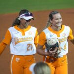 Tennessee softball players during a game.