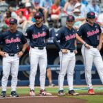Ole Miss prepares for a baseball game in the SEC Tournament.