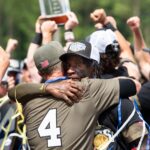 Vanderbilt celebrates its SEC Baseball Tournament win in Hoover.
