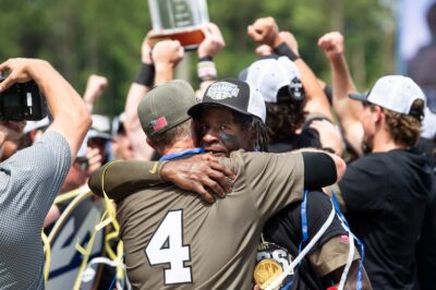 Vanderbilt celebrates its SEC Baseball Tournament win in Hoover.